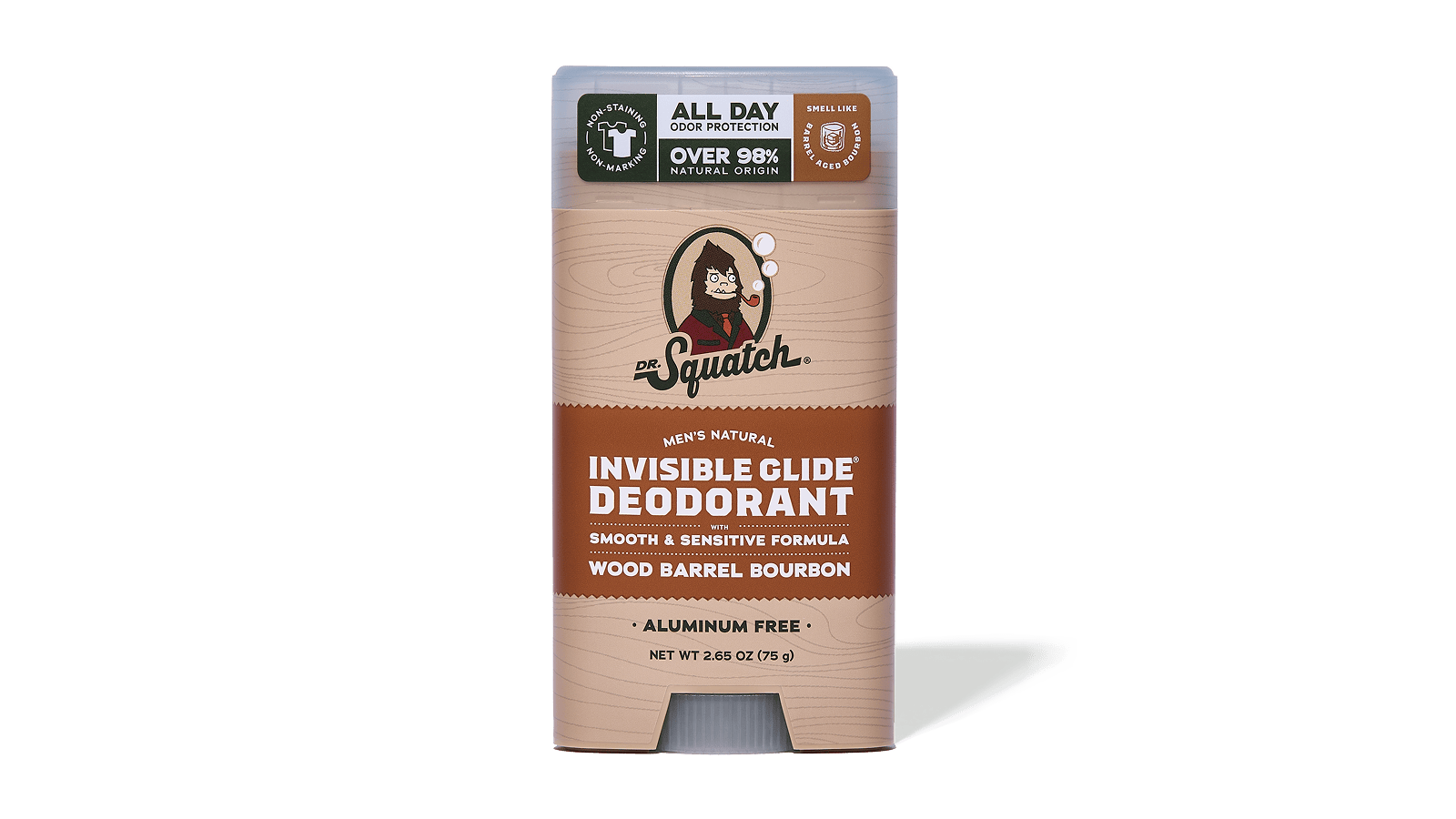 Wood Barrel Bourbon Invisible Glide Deodorant - Wash Hard and Rinse Clean