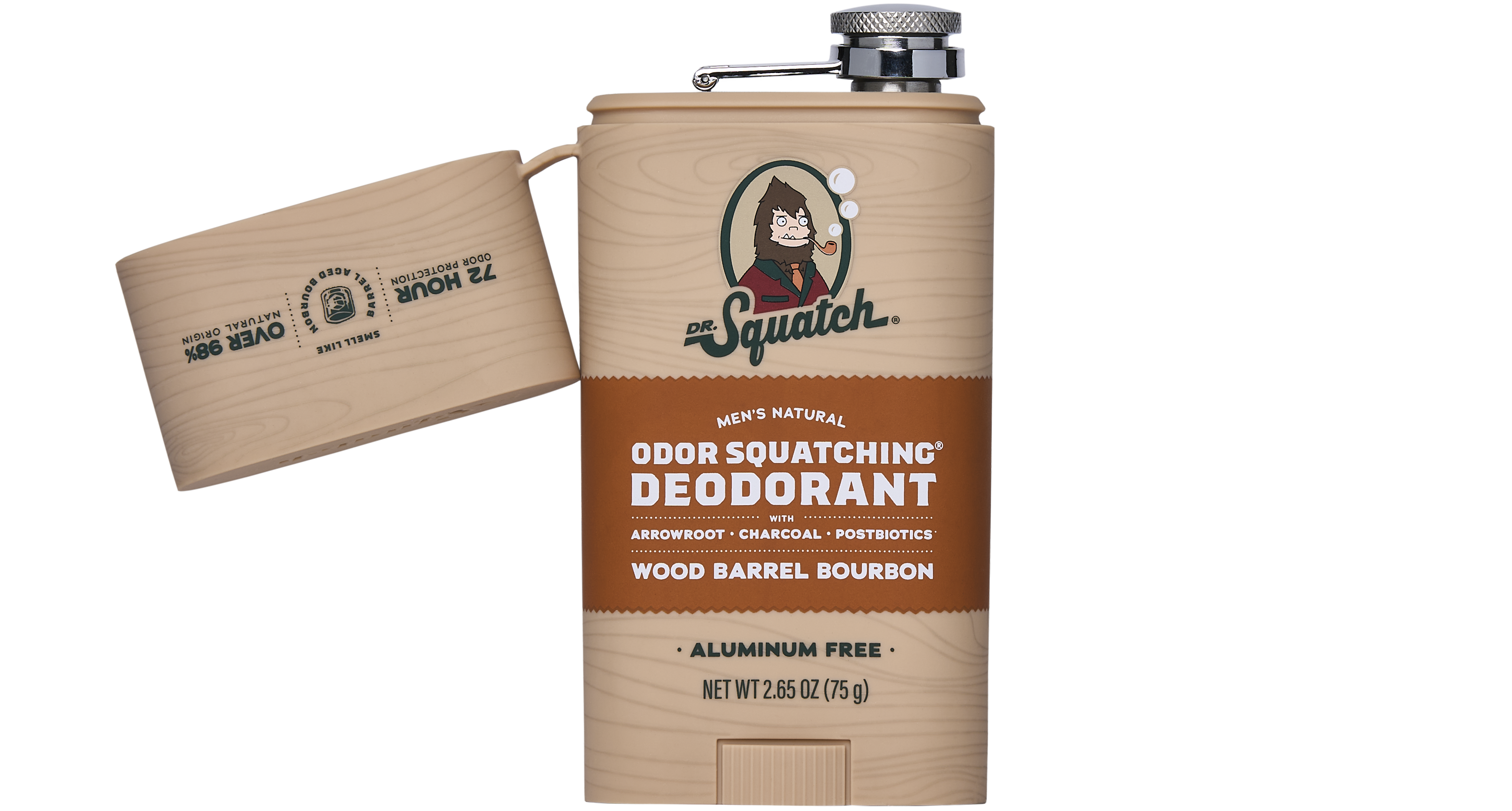 Wood Barrel Bourbon Deo Flask - Freshness You Can Feel