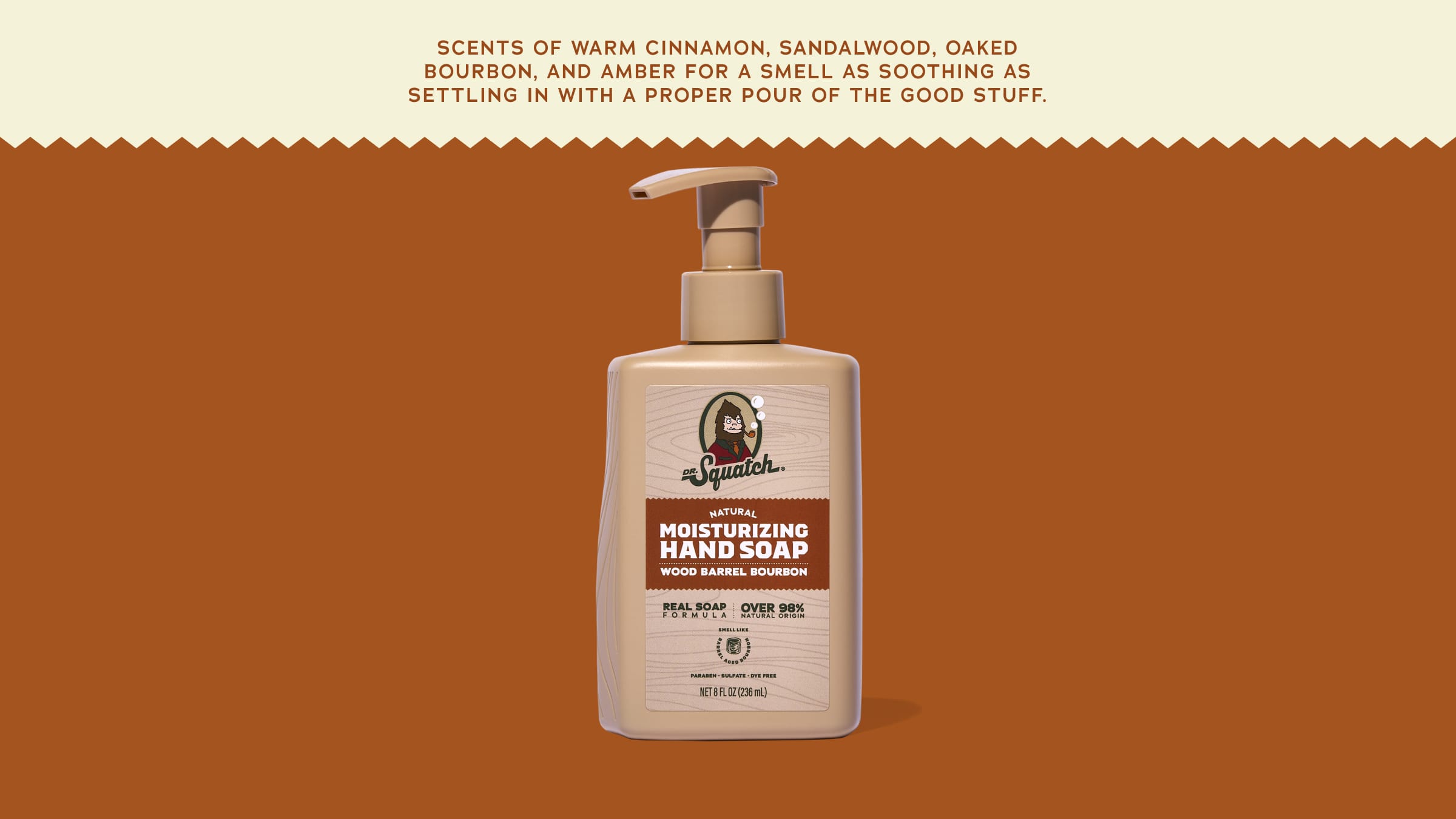 Wood Barrel Bourbon Hand Soap - Freshness for the Daily Grind