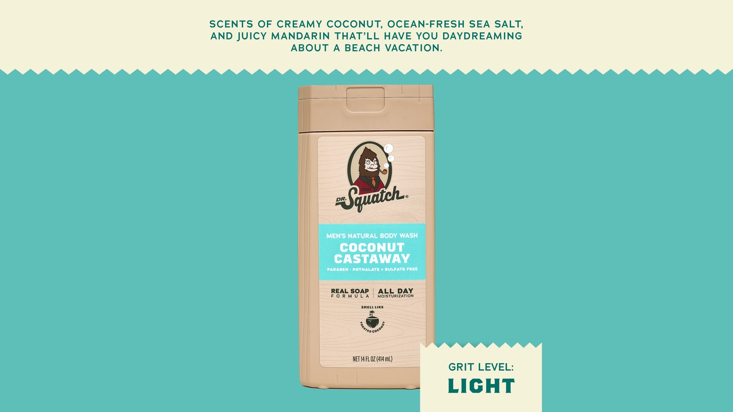 14 oz Coconut Castaway Body Wash - Send Dirt Out and Fresh In