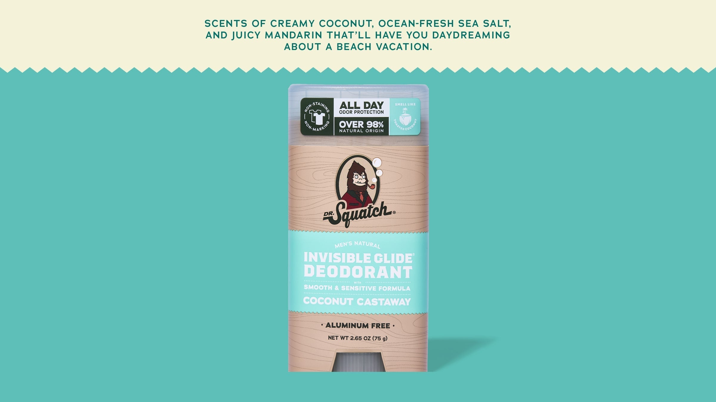 Coconut Castaway Invisible Glide Deodorant - Shower Fresh and Guy Approved