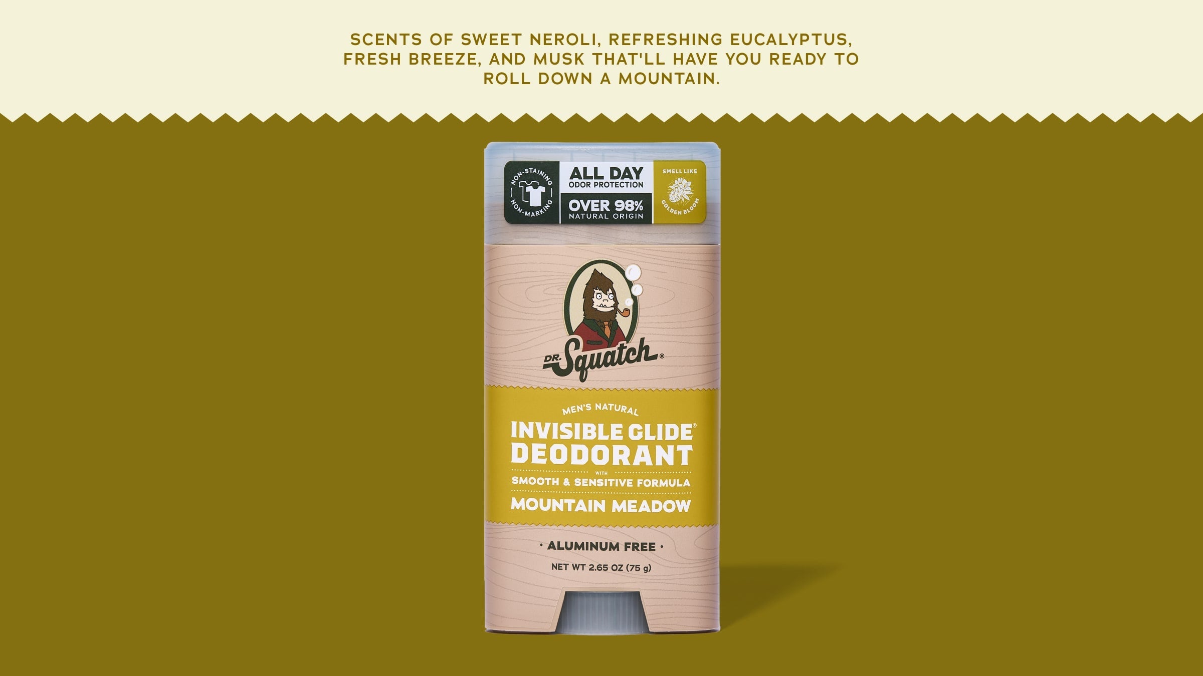 Mountain Meadow Invisible Glide Deodorant - Clean Gear for Men