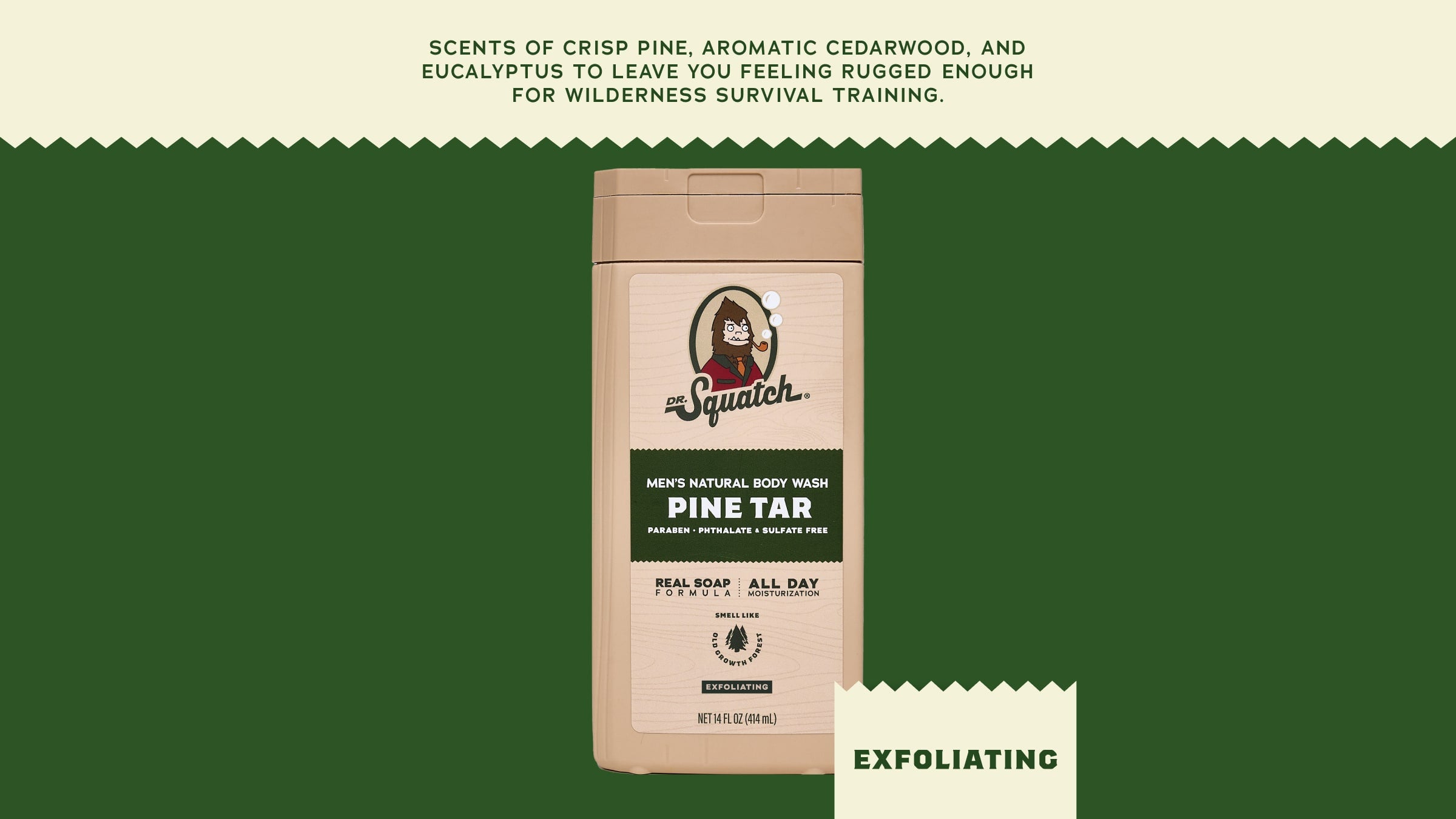 14 oz Pine Tar Exfoliating Body Wash - Soap That Gets It Done