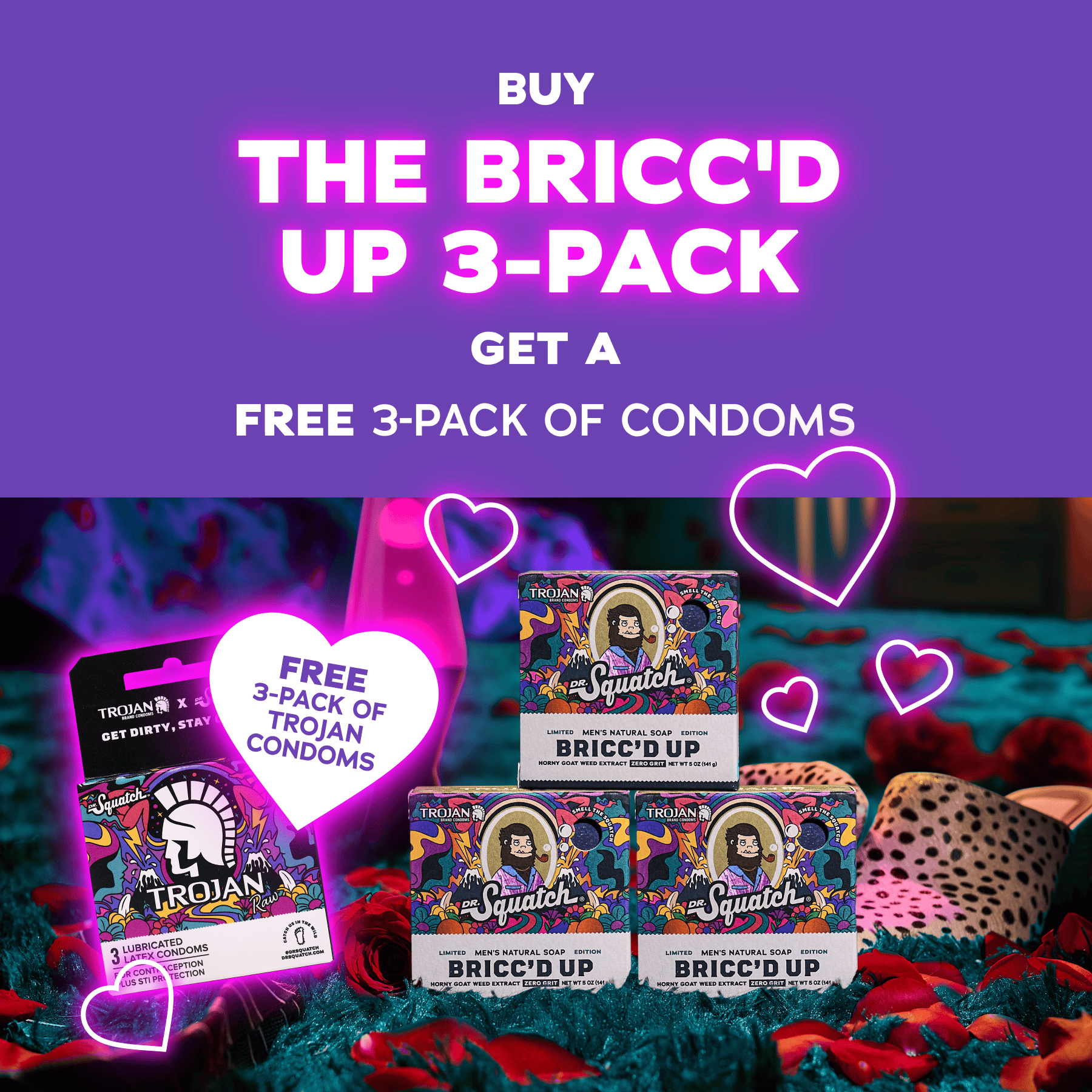 Bricc'd Up Condom 3-Pack - Simple Soap Big Freshness