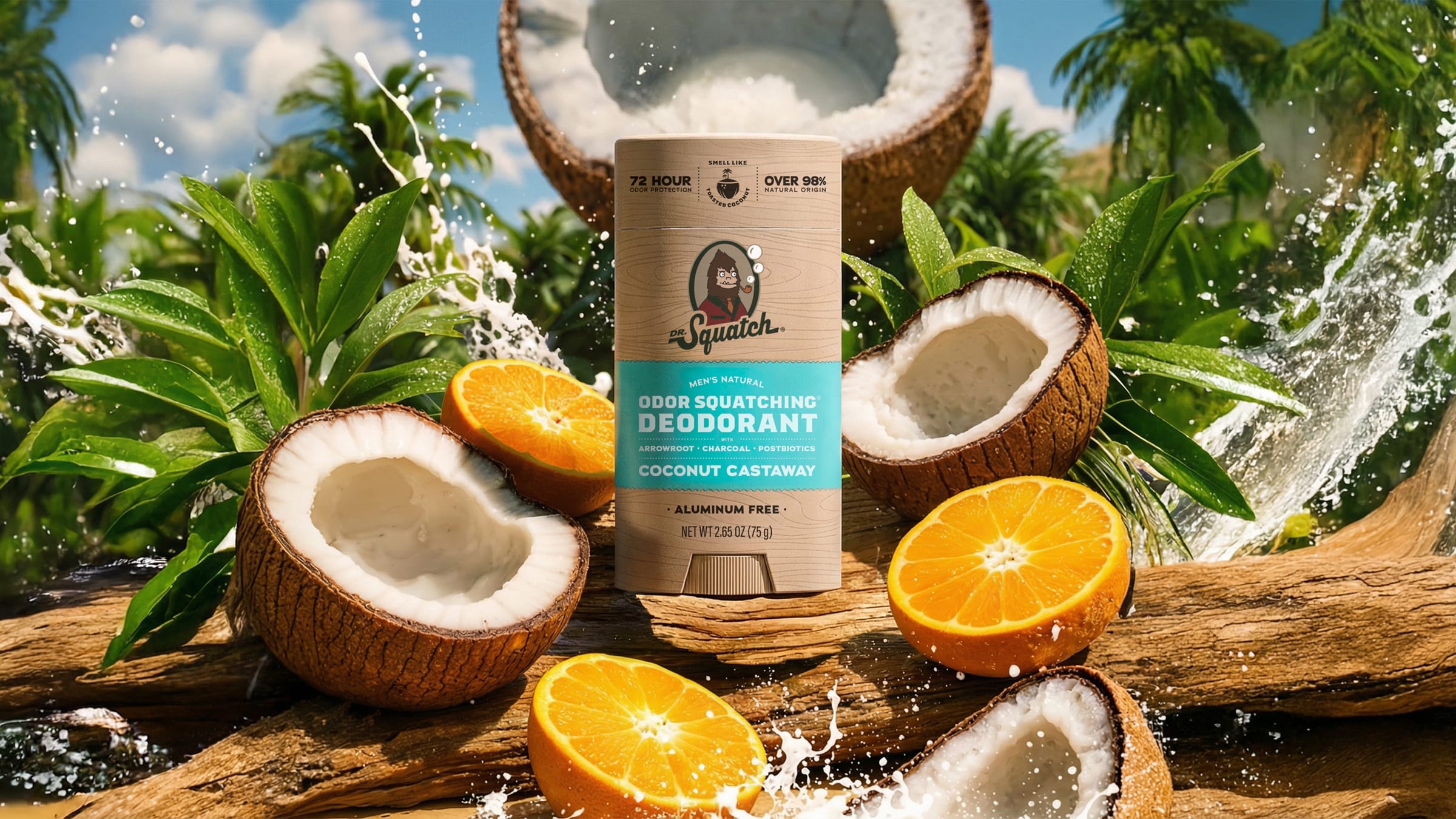 Coconut Castaway Deodorant - Fresh Soap for Men