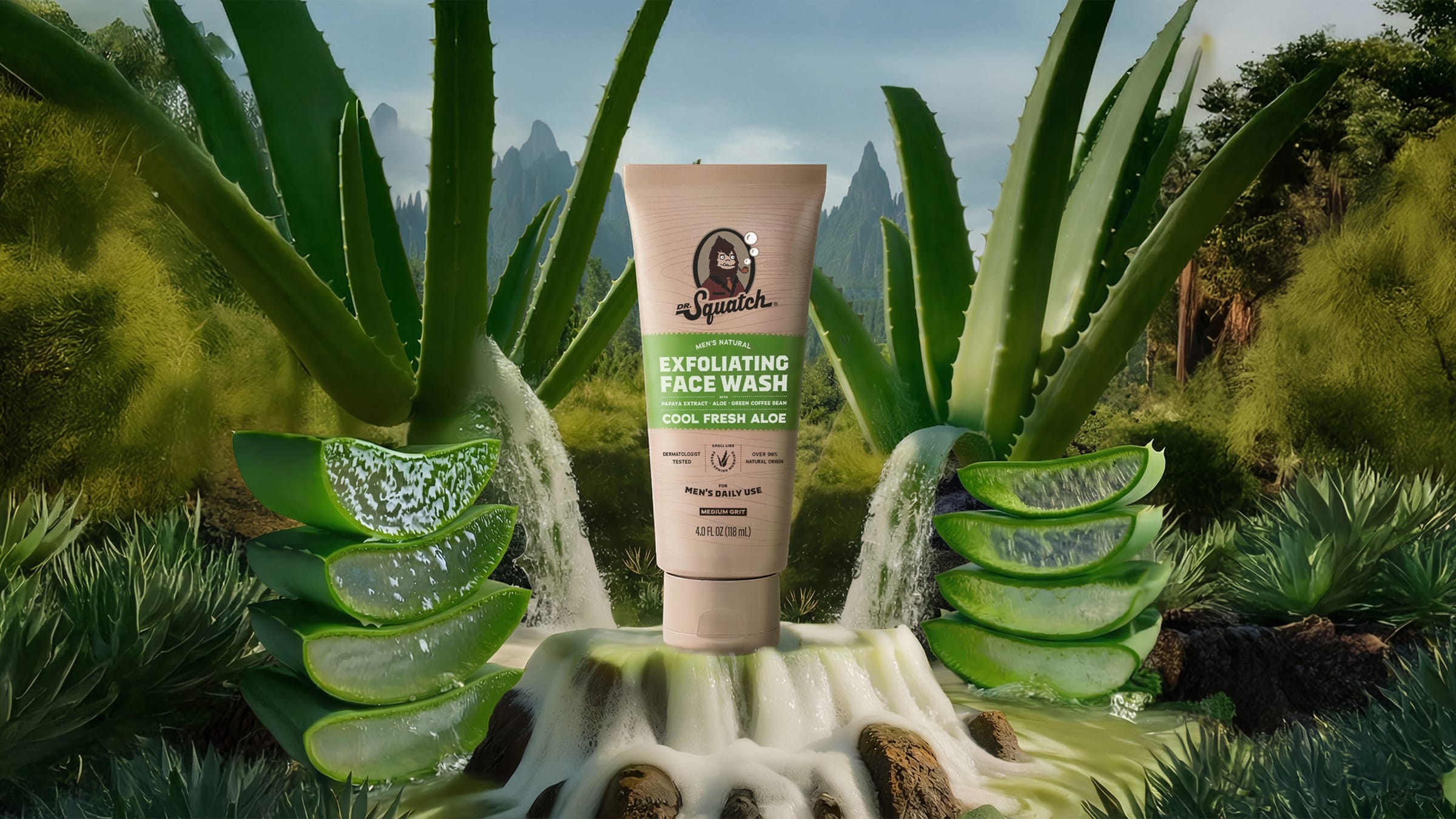 Cool Fresh Aloe Exfoliating Face Wash - Clean Skin With Character