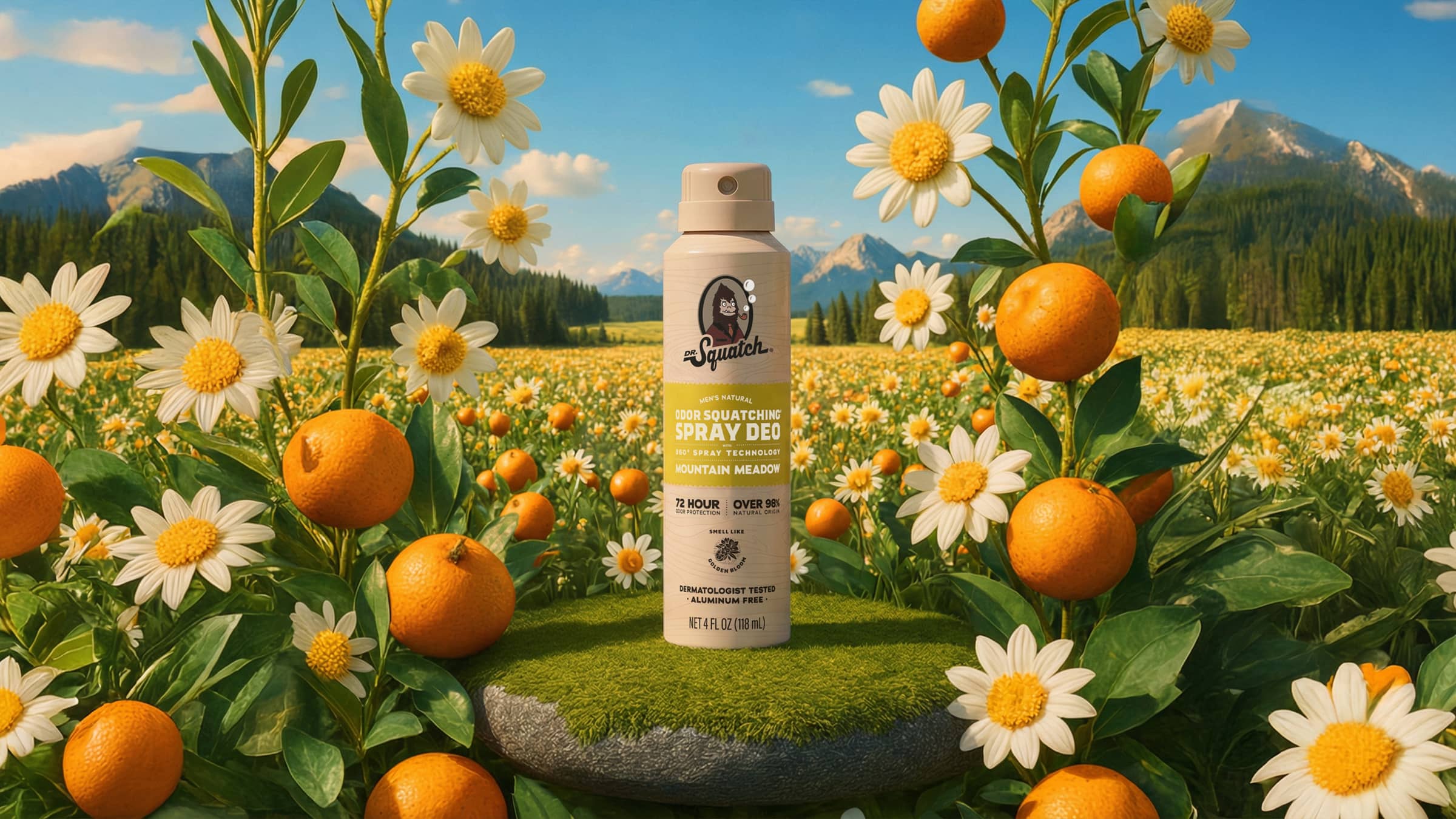 Mountain Meadow Spray Deodorant - Clean Scent With Strong Vibes