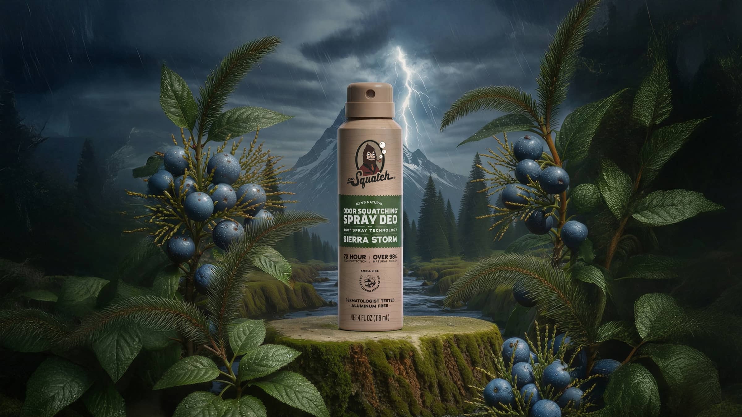 Sierra Storm Spray Deodorant - Clean Skin Bold Energy