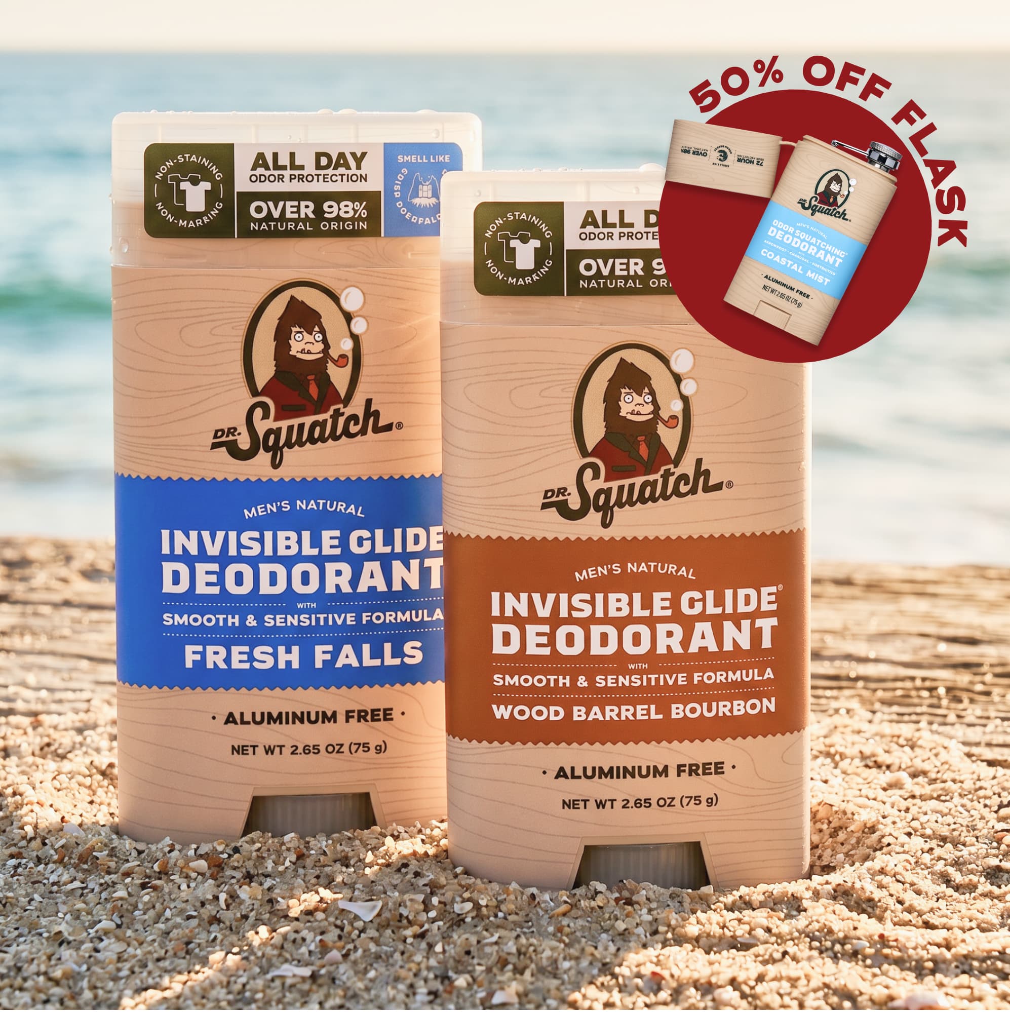 2-Pack Glide + Deo Flask - Make Your Shower Count