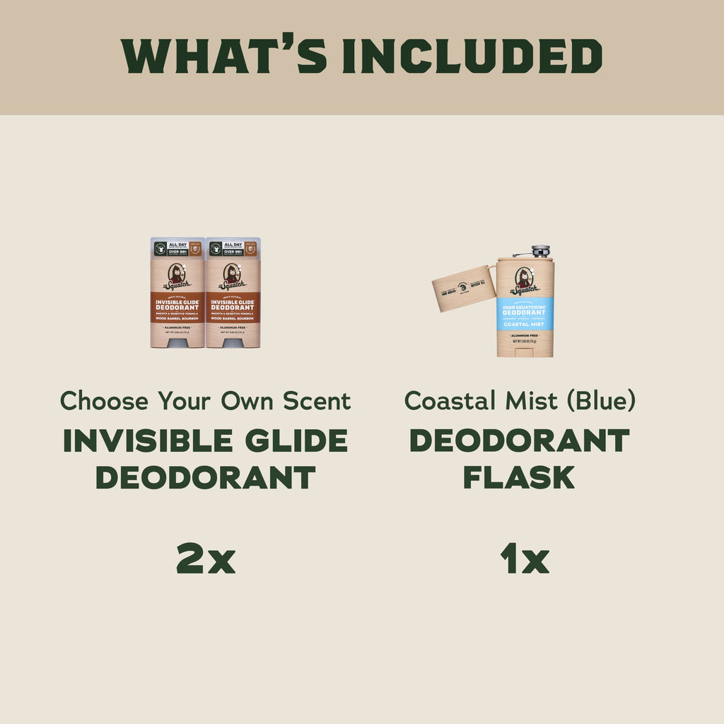 2-Pack Glide + Deo Flask - Make Your Shower Count