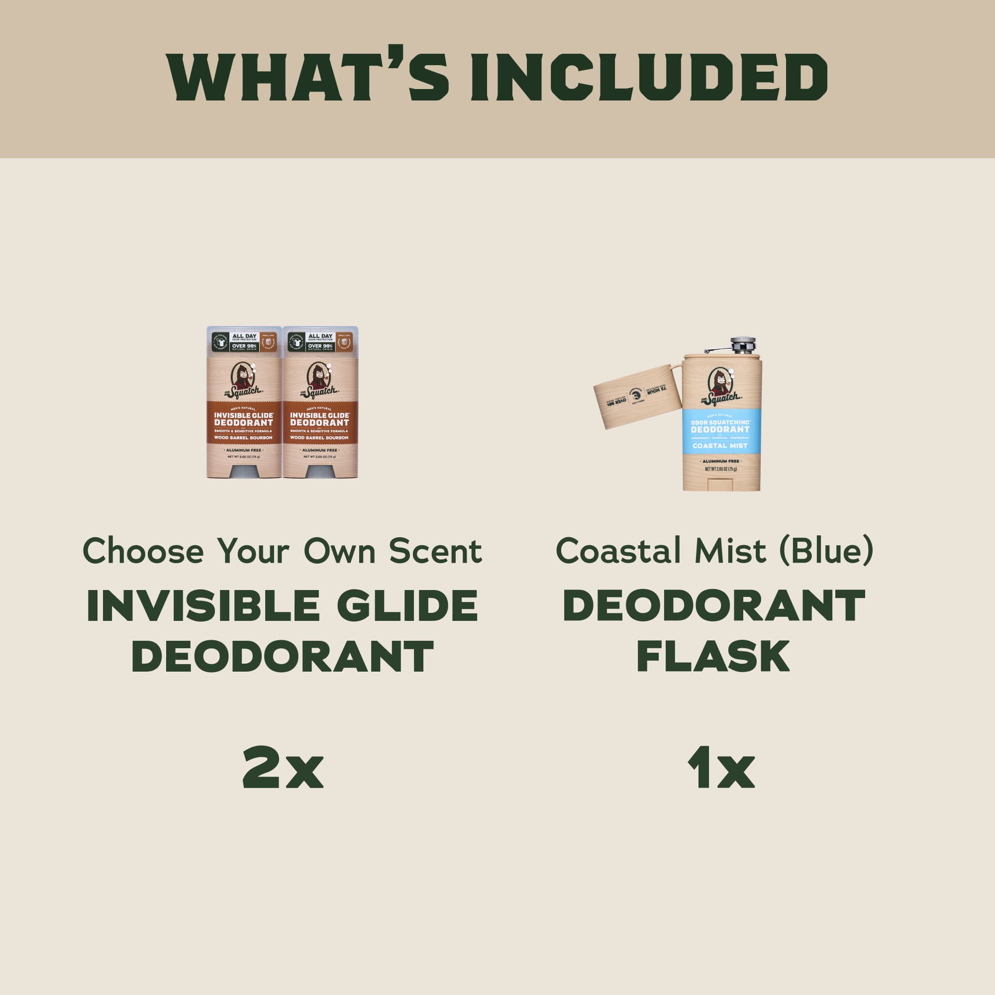 2-Pack Glide + Deo Flask - Make Your Shower Count