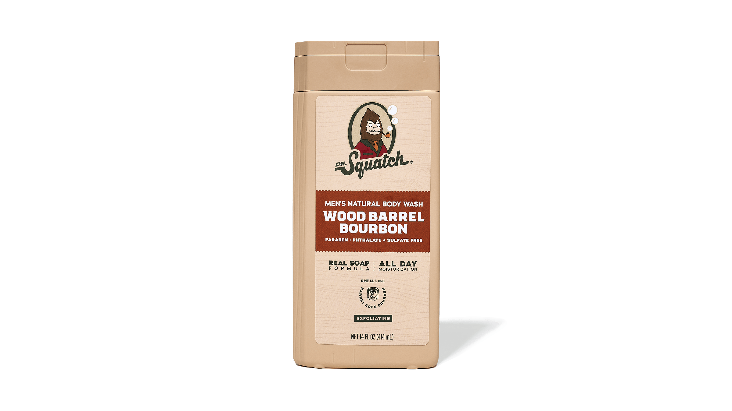 14 oz Wood Barrel Bourbon Exfoliating Body Wash - Get Fresh After the Gym